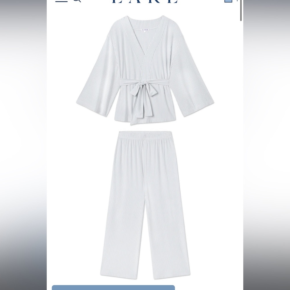 LAKE dreamknit kimono Striped Pajama Set
